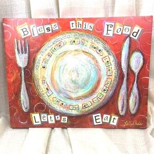 Bless This Food Lets Eat Holly Rhodes Canvas Paint